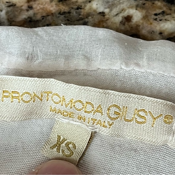 Prontomoda Guisy Boho White Lace Hem Peasant Blouse Lagenlook  Tunic Blouse XS - Picture 9 of 11